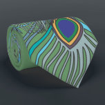 3 Blue Feathers Peacock Tie 4 Weddings OR Anytime<br><div class="desc">Any Tie that isn't printed front and back can be customized by you to have the print on the back side too.  Just click customize more and select all and copy and then select the back side and paste.</div>