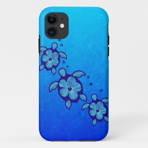 3 Blue Honu Turtles iPhone 11 Case
