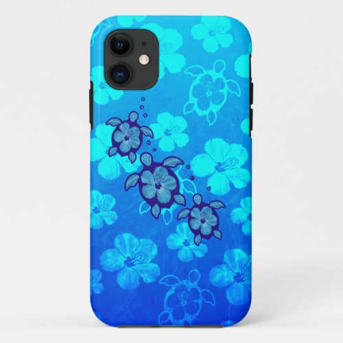 3 Blue Honu Turtles iPhone 11 Case