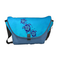 3 Blue Honu Turtles Courier Bags