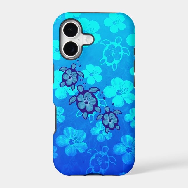 3 Blue Honu Turtles Iphone Case (Back)