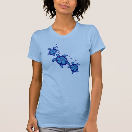 3 Blue Honu Turtles T-shirt