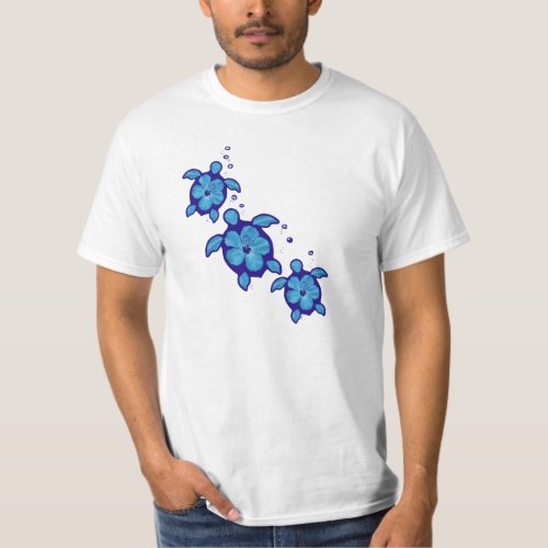 3 Blue Honu Turtles T_Shirt