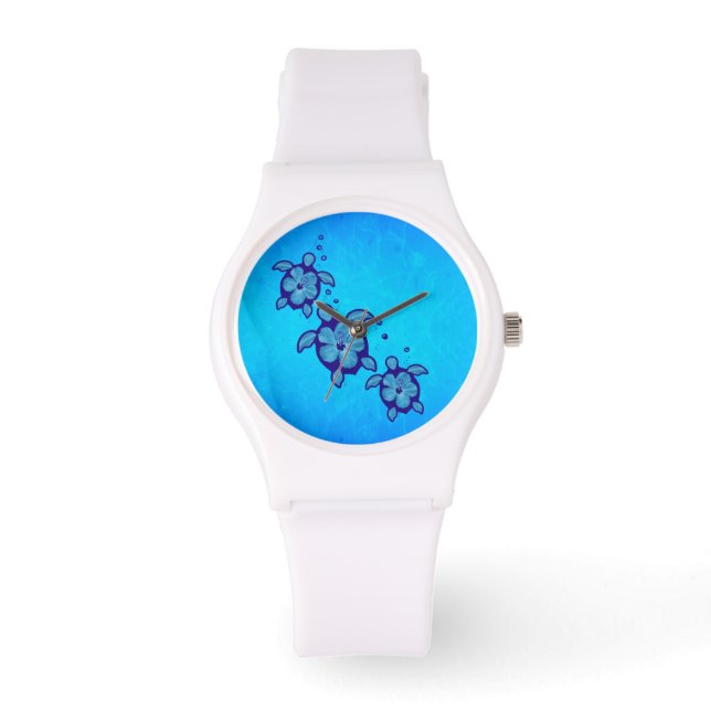 3 Blue Honu Turtles Watch (Front)