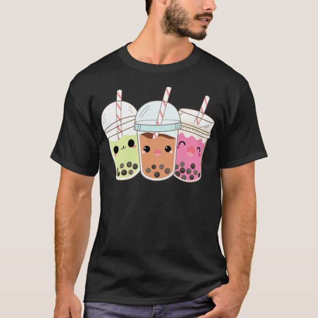 3 Bubble Tea Boba Bubble Tea cowboy children  T-Shirt (Front)