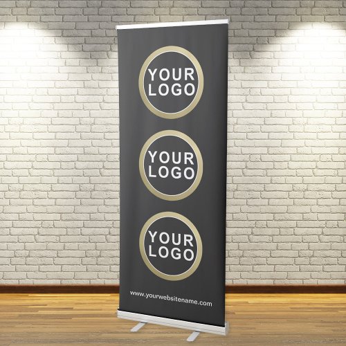 3 Business LogosDesigns Modern Black Retractable Banner