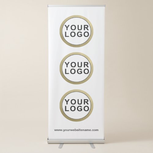 3 Business LogosDesigns Modern White Retractable Banner