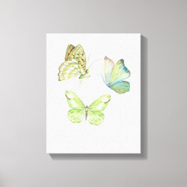 3 butterflies wall art - Wrapped Canvas (Front)