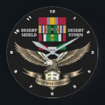 3 CAMPAIGN STARS GULF WAR VETERANS LARGE CLOCK<br><div class="desc">PERSIAN GULF WAR VETERANS / 3 CAMPAIGN STARS</div>