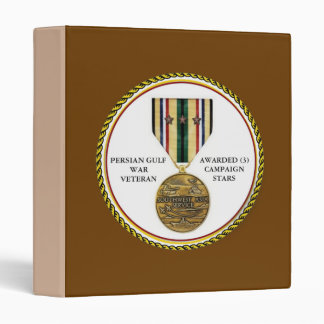 3 CAMPAIGN STARS PERSIAN GULF WAR VETERAN RING BINDER