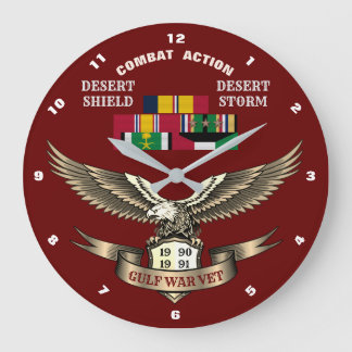 3 CAMPAIGN STARS PERSIAN GULF WAR VETERANS LARGE CLOCK