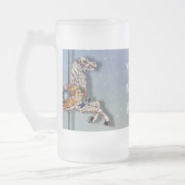 3 Carousel Horses Frosted Mugs (Left)