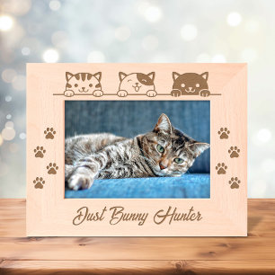 3 Cartoon Cats Paw Prints 7x5 Engraved Frames