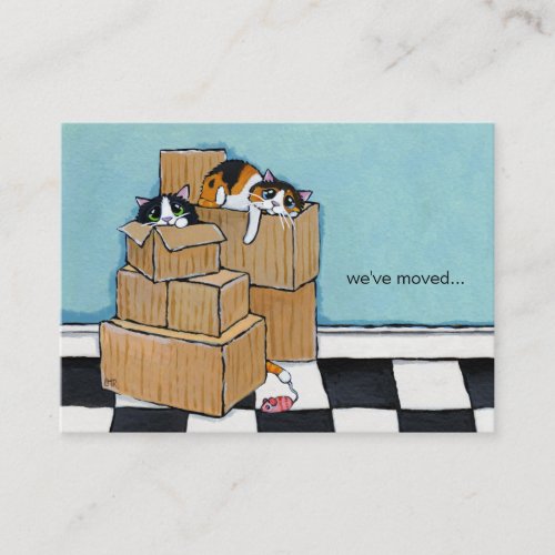 3 Cats  Boxes  Weve Moved Announcement