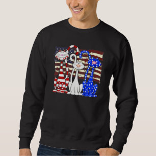 3 Cats Kitten American Flag 1 Sweatshirt