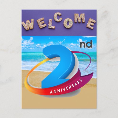 3 Celebrating Our 2nd Anniversary and Success Postcard
