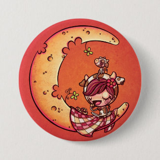 3" Cheese moon Button