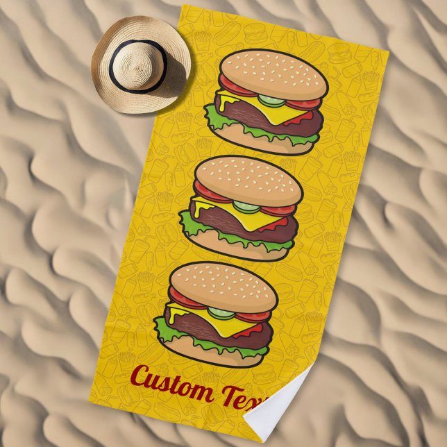 3 Cheeseburgers Beach Towel (Creator Uploaded)