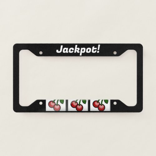 3 Cherries slot machine Jackpot License Plate Frame
