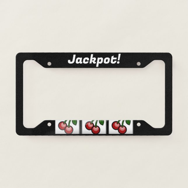3 Cherries slot machine Jackpot License Plate Frame (Front)