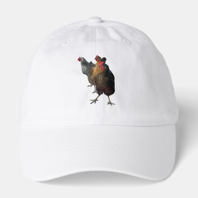 3 Chicken Hens Baseball Cap  (Front)