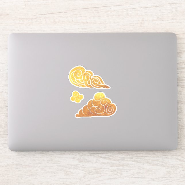 3 Chinese Auspicious Clouds New Year Sticker (Computer)