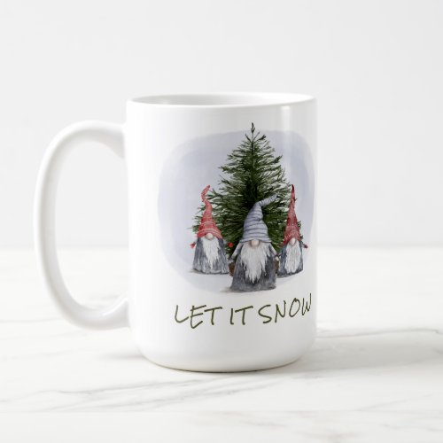 3 Christmas Gnomes Let it Snow  Coffee Mug