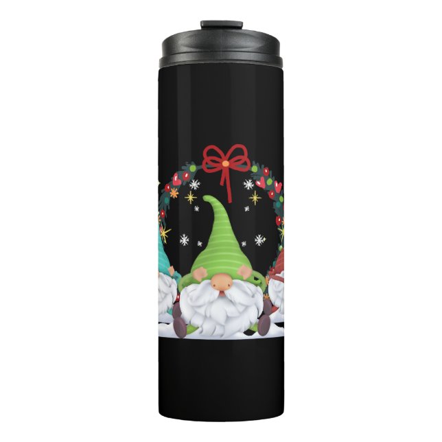 3 Christmas Gnomes Thermal Tumbler (Front)