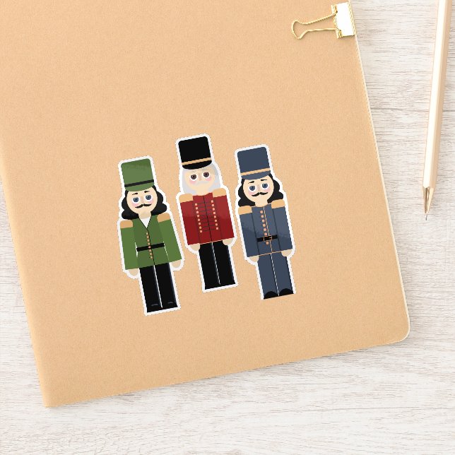3 christmas nutcracker stickers (Notebook)