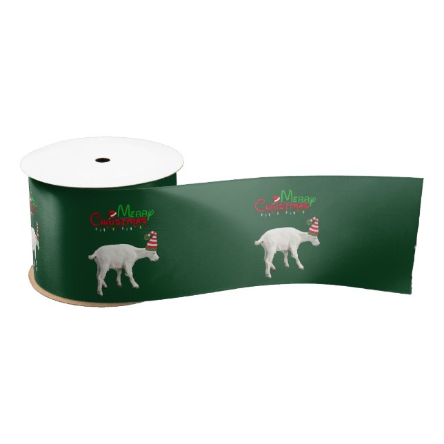 3" Christmas  Ribbon of mountain goat (Spool)