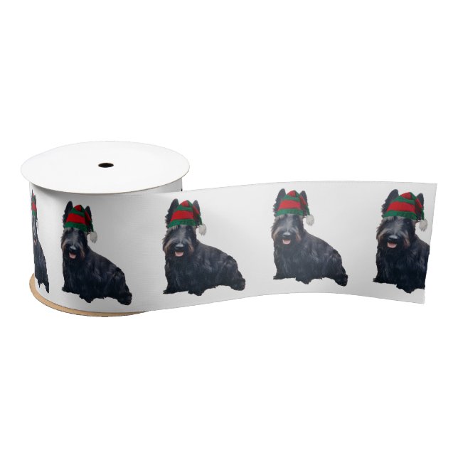 3" Christmas  Ribbon of Scottish Terrier (Spool)