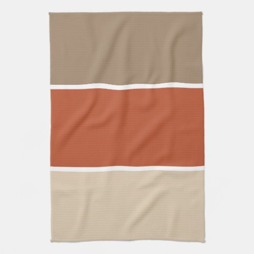 3 Color Block Brown Terracotta Beige Kitchen Towel