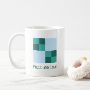 3 Color Double Four Patch Quilt Block Punny Coffee Mug