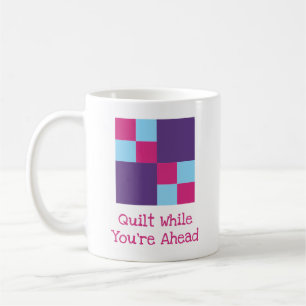 3-Color Quilting Pun Double Four Patch Quilt Block Coffee Mug