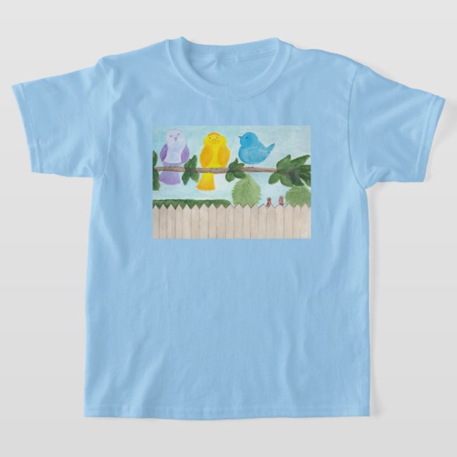 3 Colorful Birds T-Shirt (Laydown)