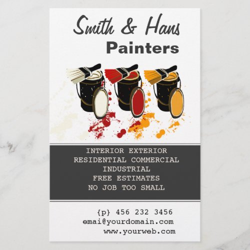 3 Colors Paint Bucket  House Painter  Painting Flyer