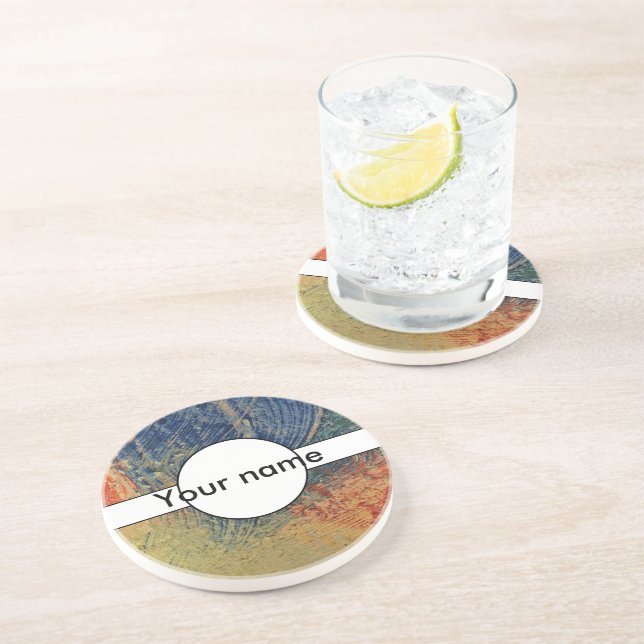 3 colors paint coaster (Side)