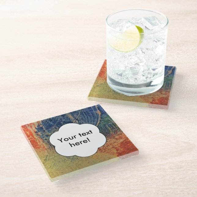 3 colors paint glass coaster (Angled)