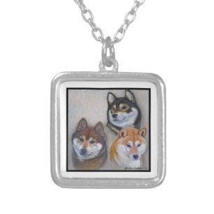 3 Colors Shiba Inu Fine Art Pendant