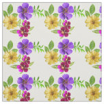 3 Coloured Flowers Fabric
