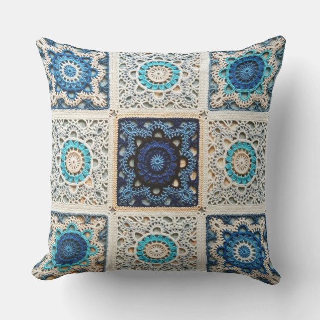 3, Crochet Home Decor Designs Outdoor Pillow (Front)