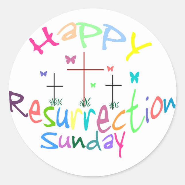 3 Crosses of Resurrection stickers (Front)