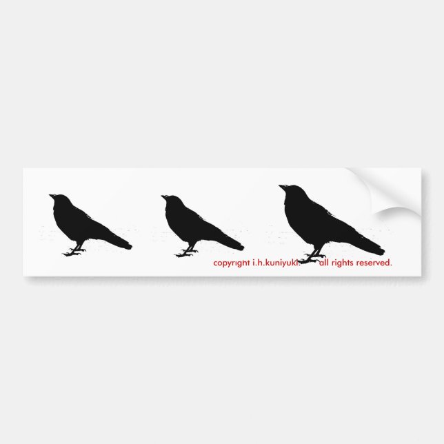 3 Crows Bumper Sticker (Front)