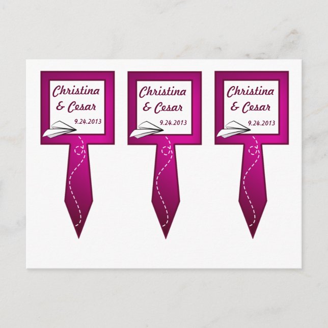 3 Cup Cake Picks Paper Plane Purple Loop Purples Postcard (Front)