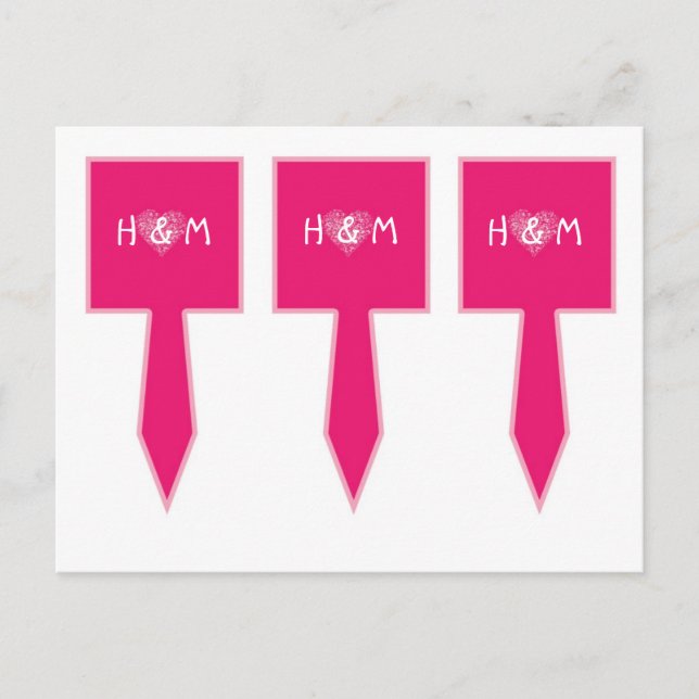 3 Cup Cake Picks Pink Floral Petals Flower Rose Postcard (Front)