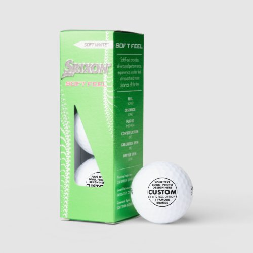 3 Custom Personalized Srixon Soft Feel Golf Balls