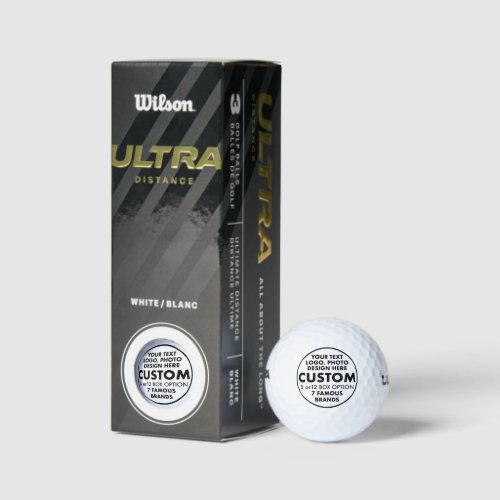 3 Custom Personalized Wilson Ultra 500 Distance Golf Balls