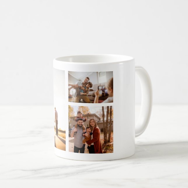 3 Custom Photo Collage Personalized Coffee Mug (Front Right)