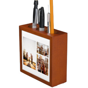 3 Custom Photo Collage Personalized Desk Organizer