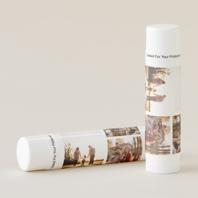 3 Custom Photo Collage Personalized Lip Balm (Front)